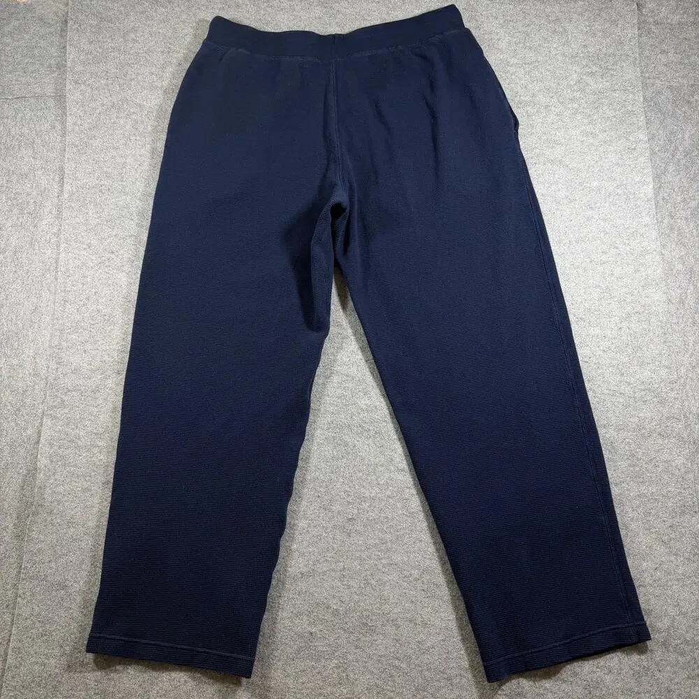 Polo Ralph Lauren Waffle Thermal Pants Mens L Navy Drawstring Cotton Lounge